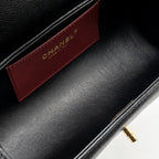 Chanel Small Preppy Bowling Bag Caviar Black GHW (Microchip)