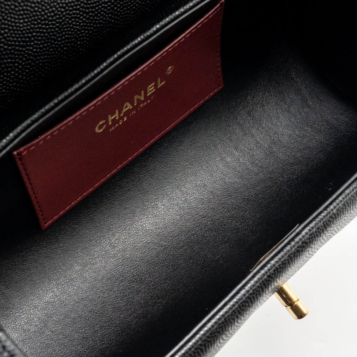 Chanel Small Preppy Bowling Bag Caviar Black GHW (Microchip)