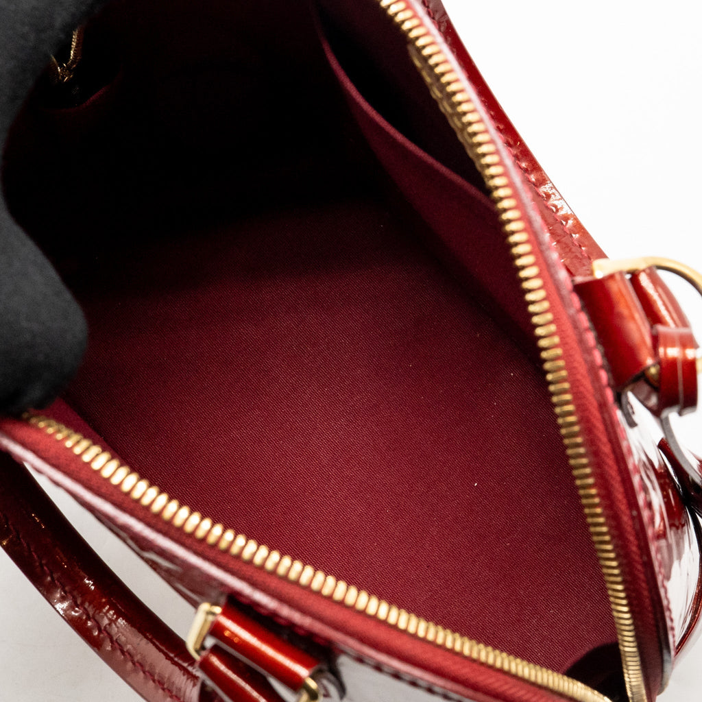 LOUIS VUITTON ALMA BB PATENT LEATHER RED GHW