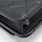 CHANEL 23A LION CHARMS WALLET ON CHAIN LAMBSKIN BLACK GHW (MICROCHIP)