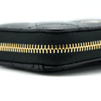 CHANEL ZIP SMALL CARD HOLDER CAVIAR BLACK GHW