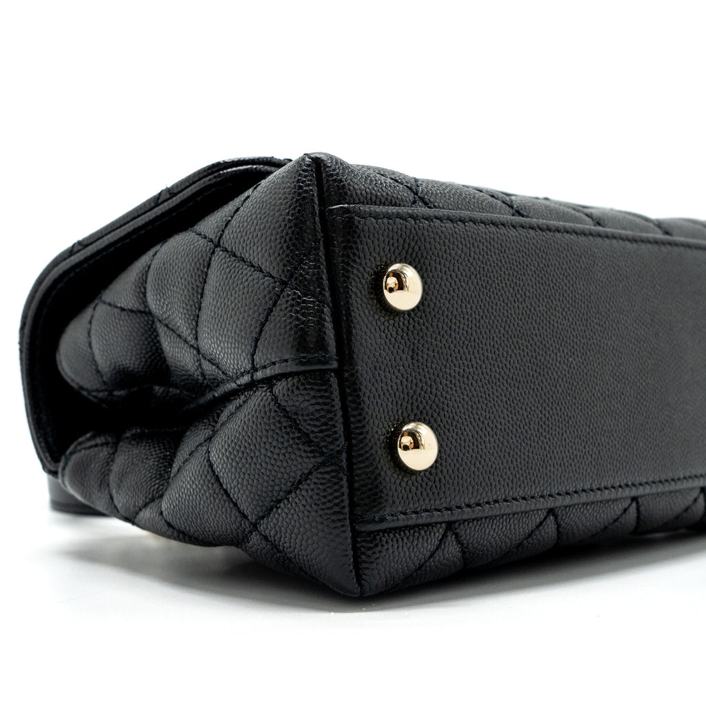 CHANEL COCO HANDLE EXTRA  MINI CAVIAR BLACK LGHW(MICROCHIP)