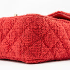 CHANEL MINI RECTANGULAR FLAP BAG TWEED RED LGHW (MICROCHIP)