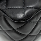CHANEL PEARL CRUSH MINI SQUARE  FLAP BAG LAMBSKIN BLACK GHW (MICROCHIP)