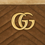 GUCCI GG MARMONT CAMERA BAG VELVET GOLD TAN GHW