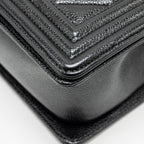 CHANEL CHEVRON MEDIUM BOY BAG CAVIAR BLACK SHW