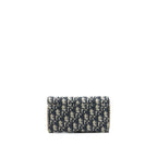 DIOR OBLIQUE JACQUARD SADDLE WALLET WITH CHAIN