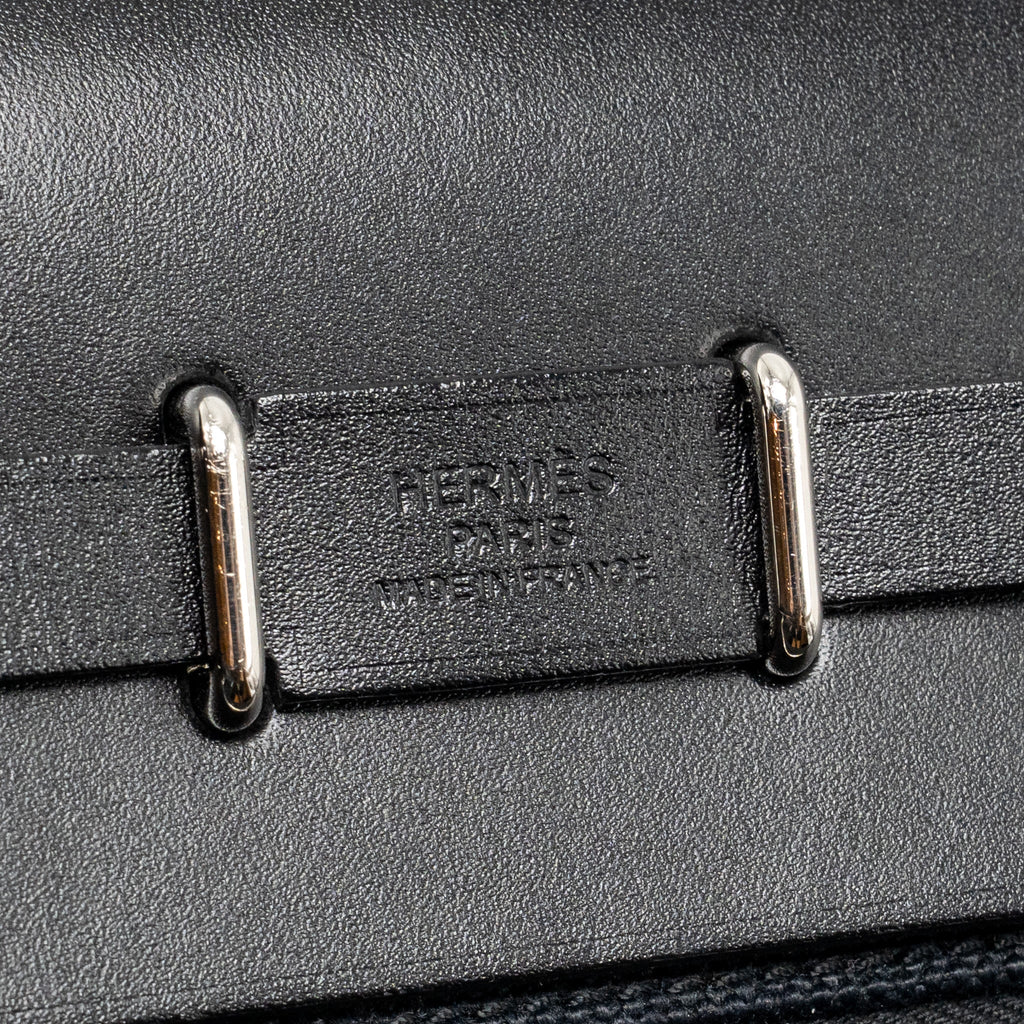 HERMES HERBAG MINI CANVAS/HUNTER LEATHER BLACK SHW