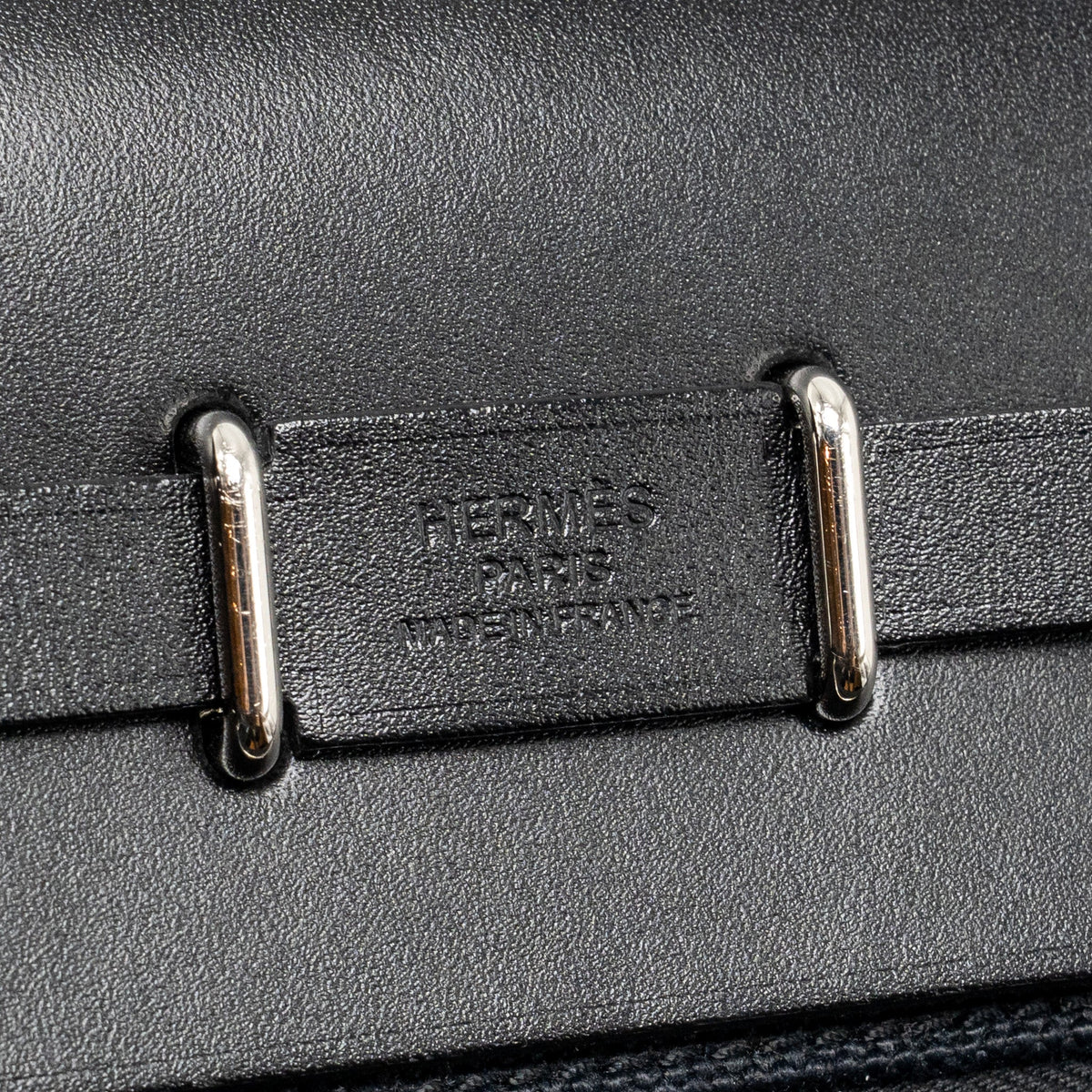 HERMES HERBAG MINI CANVAS/HUNTER LEATHER BLACK SHW