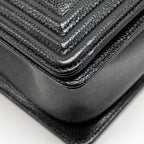 CHANEL CHEVRON MEDIUM BOY BAG CAVIAR BLACK SHW