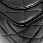 CHANEL PEARL CRUSH MINI SQUARE  FLAP BAG LAMBSKIN BLACK GHW (MICROCHIP)