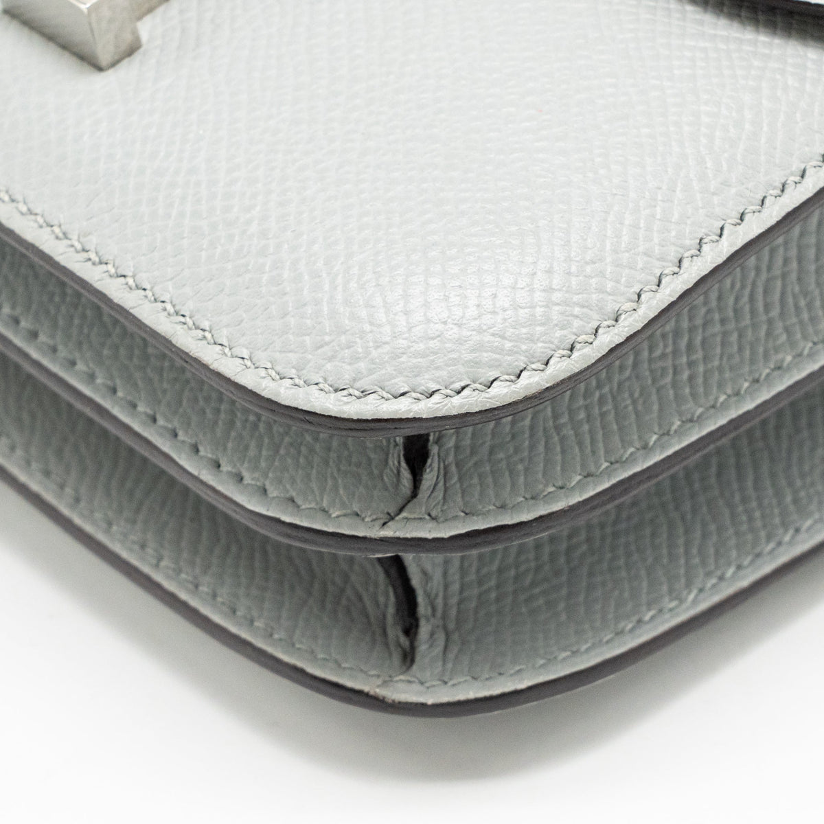 Hermes Mini Constance Epsom Gris Mouette SHW