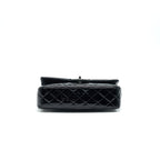 CHANEL PATENT LEATHER MEDIUM CLASSIC DOUBLE FLAP BAG BLACK SHW
