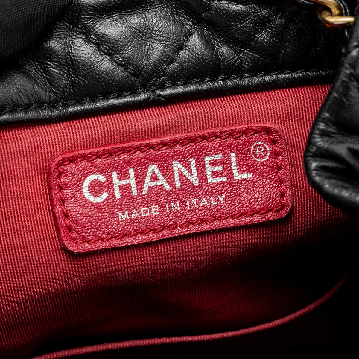 Chanel Gabrielle Backpack Aged Calfskin BLACK Multicolour Hardware