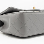 Chanel 22B Metal Top Handle Mini Rectangular Flap Bag Lambskin Grey GHW (Microchip)