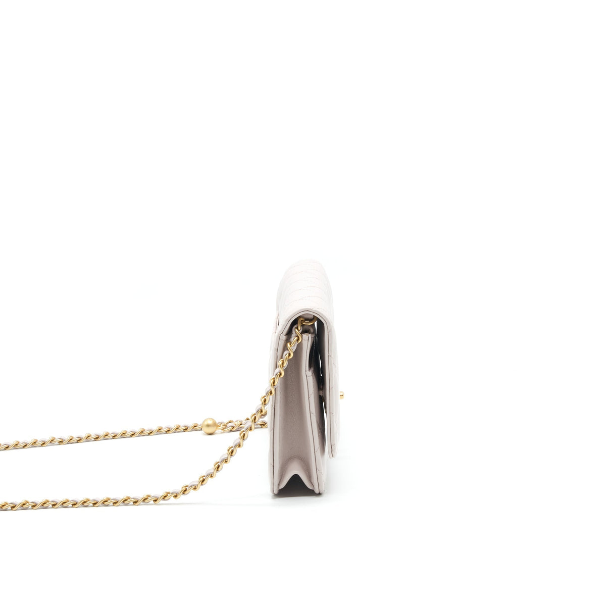 CHANEL 21B LIGHT PURPLE PEARL CRUSH WALLET ON CHAIN GHW