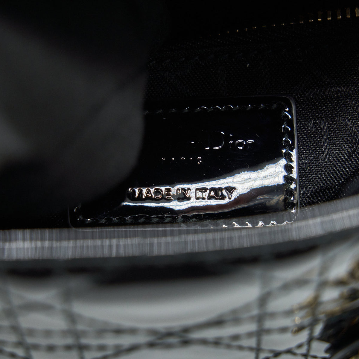 DIOR MINI LADY DIOR PATENT LEATHER BLACK WITH GHW