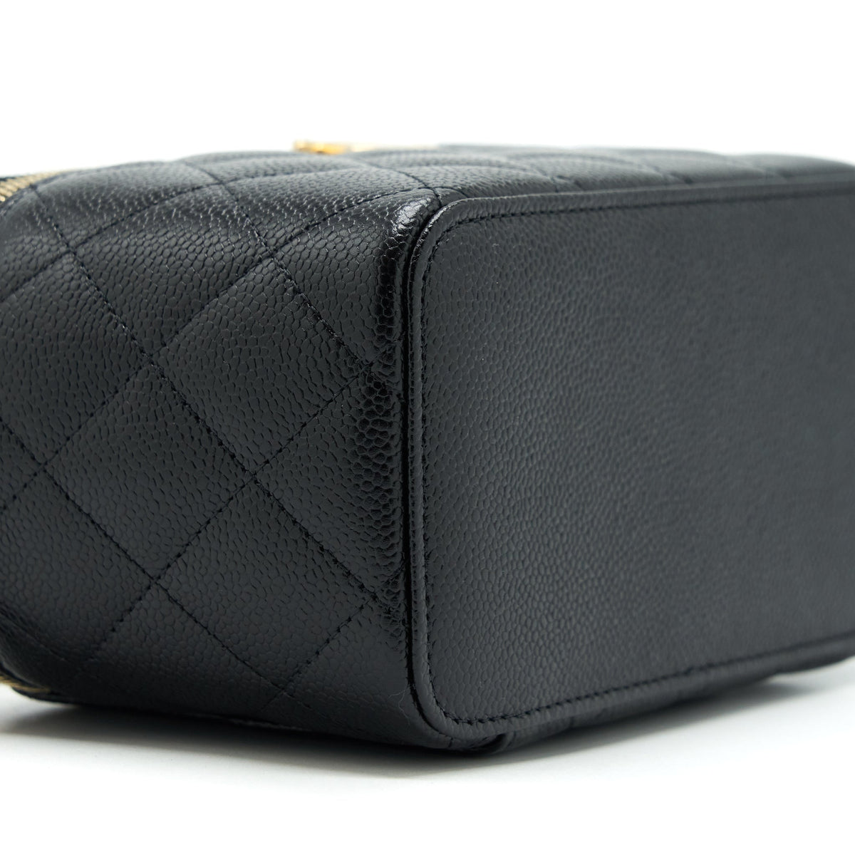 CHANEL 22S LETTER TOP HANDLE LONG VANITY CAVIAR BLACK GHW