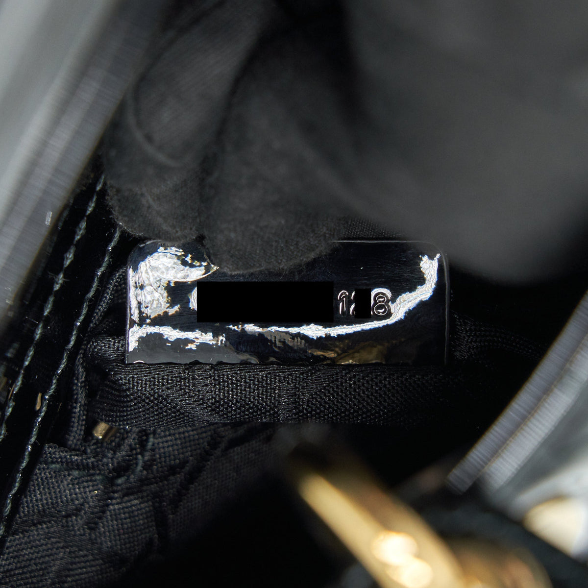 DIOR MINI LADY DIOR PATENT LEATHER BLACK WITH GHW