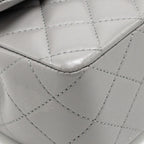Chanel 22B Metal Top Handle Mini Rectangular Flap Bag Lambskin Grey GHW (Microchip)