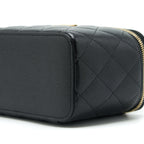 CHANEL 22S LETTER TOP HANDLE LONG VANITY CAVIAR BLACK GHW
