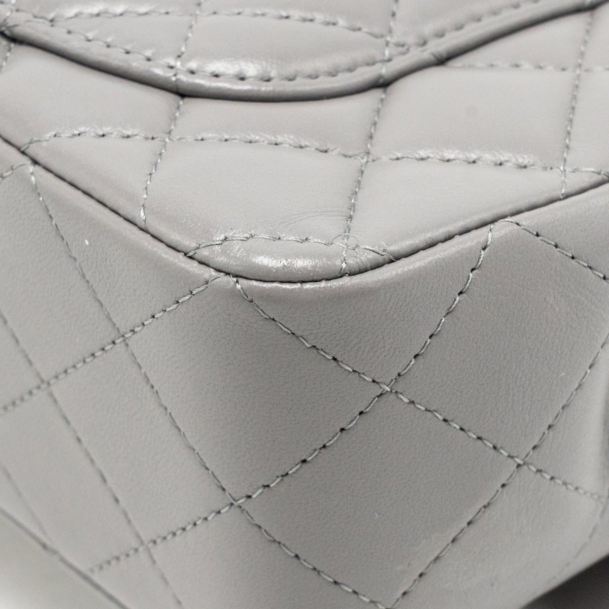 Chanel 22B Metal Top Handle Mini Rectangular Flap Bag Lambskin Grey GHW (Microchip)