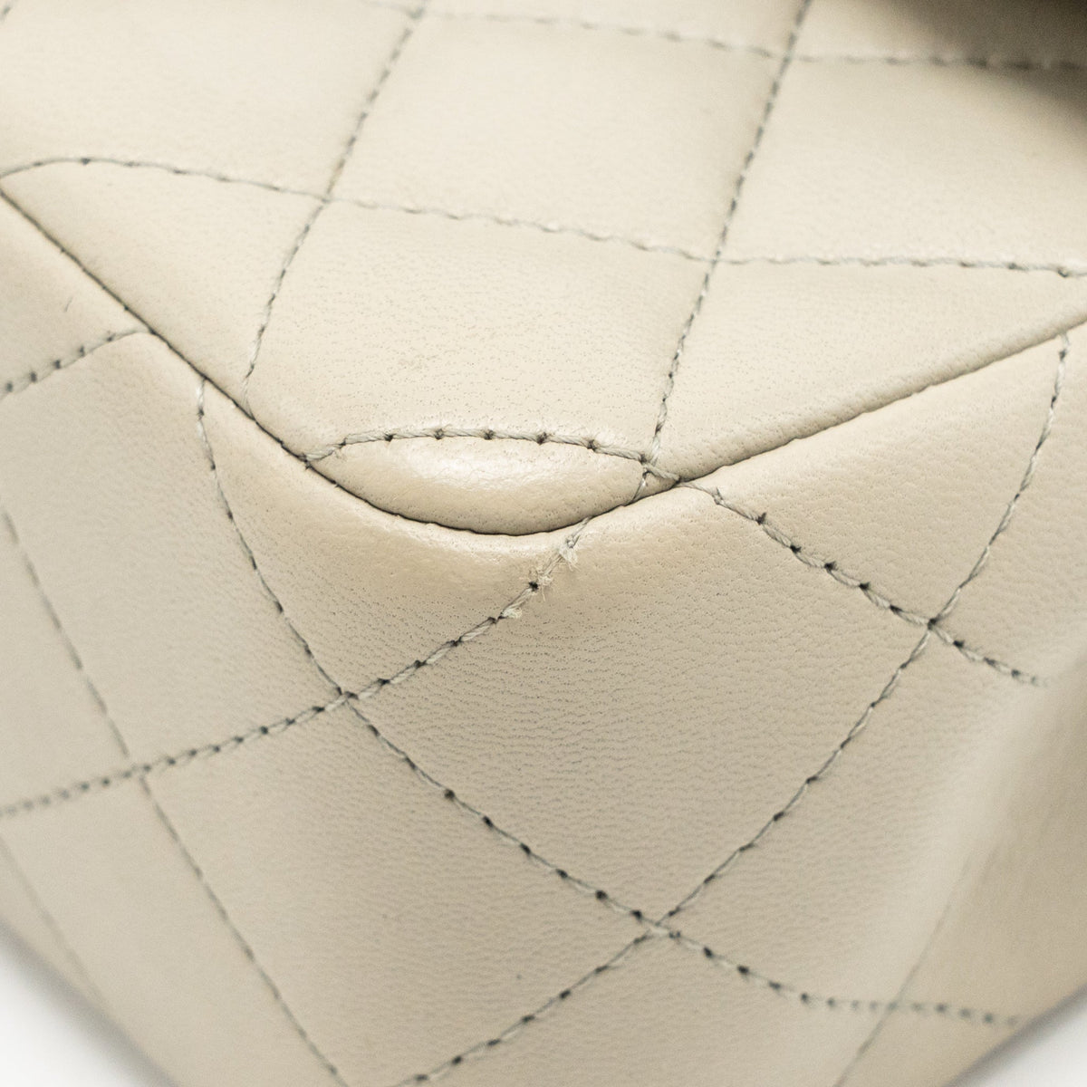 Chanel Mini Rectangular Flap Bag Lambskin Sage Grey LGHW (Microchip)