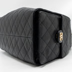 CHANEL 25 MEDIUM CAVIAR BLACK GHW (MICROCHIP)