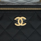 CHANEL 22S LETTER TOP HANDLE LONG VANITY CAVIAR BLACK GHW