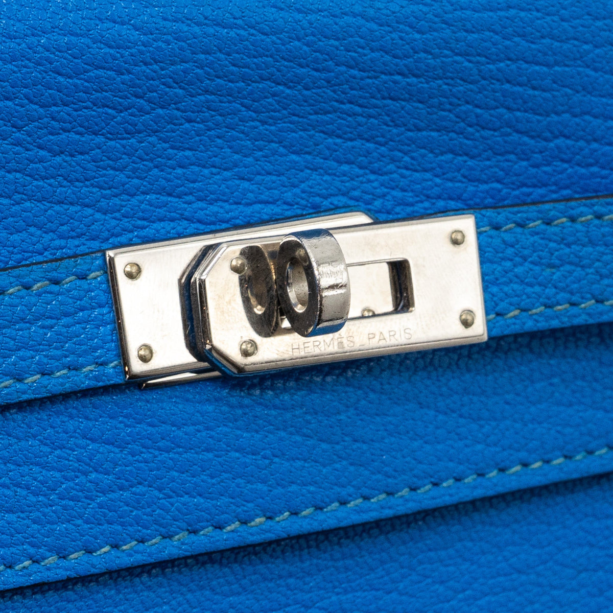 Hermes Kelly Classic Long Wallet Chèvre Mysore Blue Hydra SHW