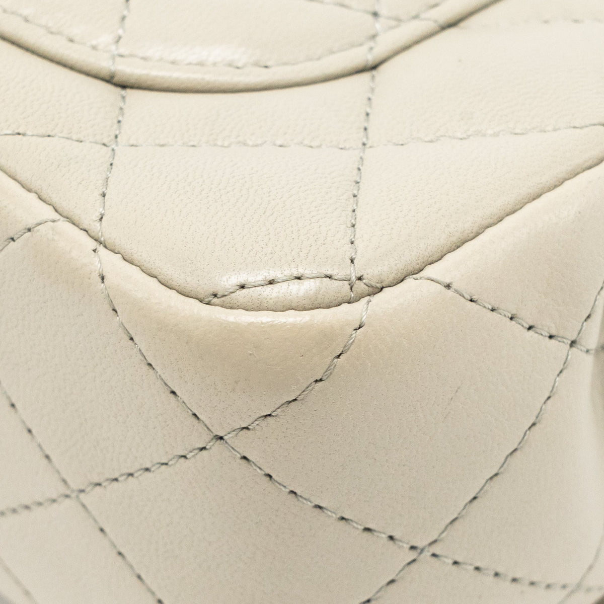 Chanel Mini Rectangular Flap Bag Lambskin Sage Grey LGHW (Microchip)
