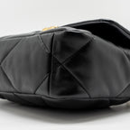 CHANEL SMALL 19 BAG LAMBSKIN BLACK MULTICOLOR HARDWARE (MICROCHIP)