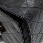 CHANEL 25 MEDIUM CAVIAR BLACK GHW (MICROCHIP)