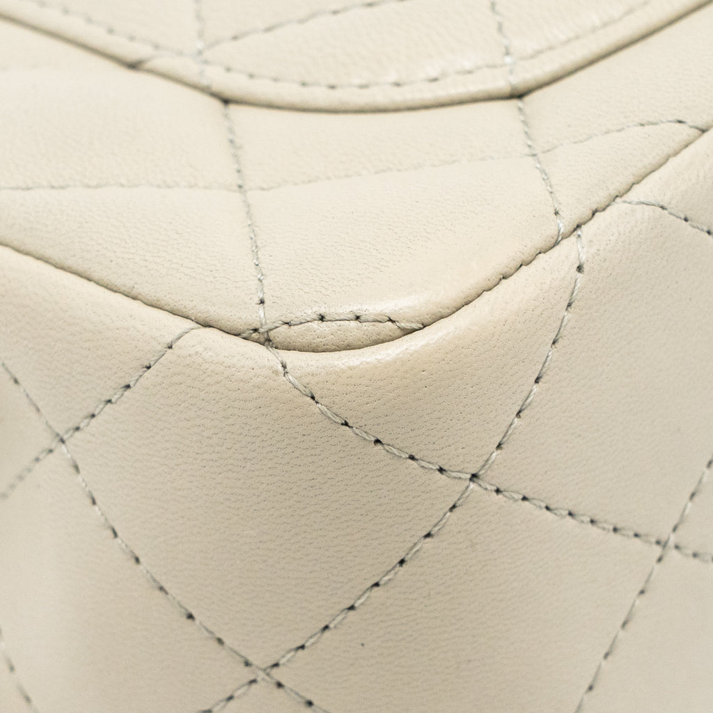 Chanel Mini Rectangular Flap Bag Lambskin Sage Grey LGHW (Microchip)