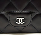 CHANEL CLASSIC FLAP WALLET LAMBSKIN BLACK SHW