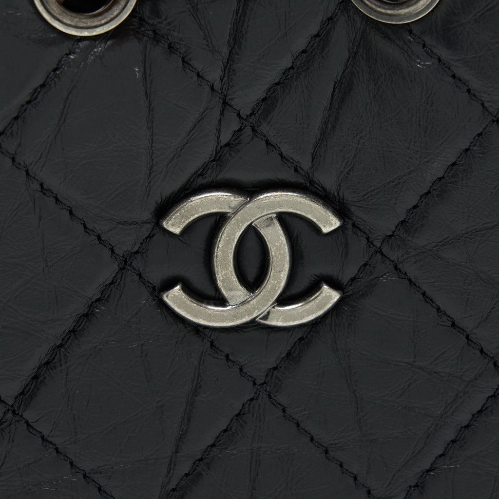 CHANEL SMALL GABRIELLE BACKPACK CALFSKIN BLACK WITH MULTICOLOUR HARDWARE (MICROCHIP)