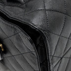 CHANEL 25 MEDIUM CAVIAR BLACK GHW (MICROCHIP)