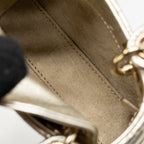 Dior Micro Lady Dior Limited Edition Heart Motif Cannage Lambskin Metallic Gold LGHW