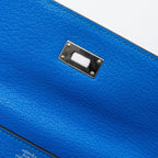 Hermes Kelly Classic Long Wallet Chèvre Mysore Blue Hydra SHW