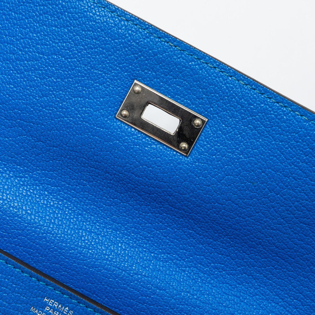 Hermes Kelly Classic Long Wallet Chèvre Mysore Blue Hydra SHW