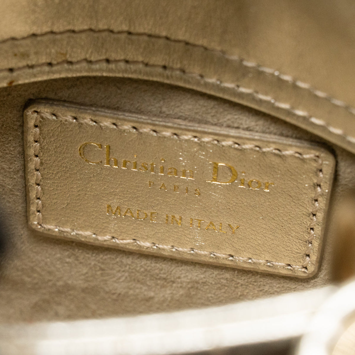 Dior Micro Lady Dior Limited Edition Heart Motif Cannage Lambskin Metallic Gold LGHW