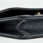 CHANEL 23B MINI FLAP WALLET WITH ADJUSTABLE CHAIN CAVIAR IRIDESCENT BLACK GHW (MICROCHIP)