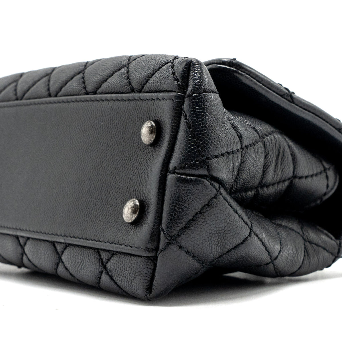CHANEL SMALL COCO HANDLE CAVIAR BLACK RUTHENIUM HARDWARE