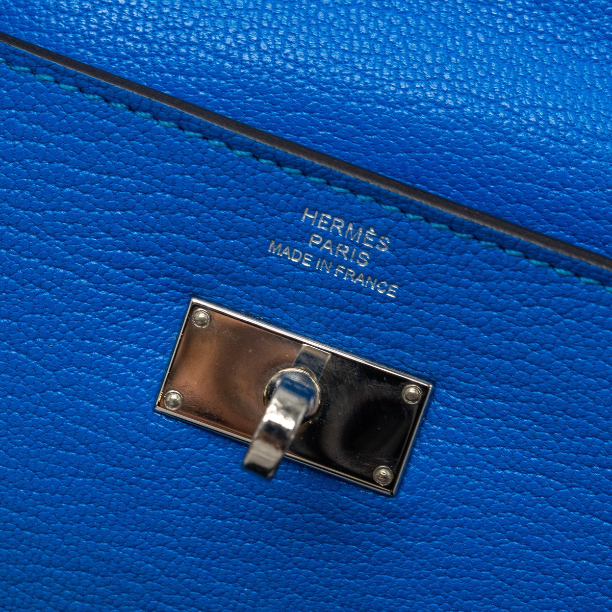 Hermes Kelly Classic Long Wallet Chèvre Mysore Blue Hydra SHW