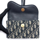 DIOR SADDLE BELT BAG BLUE OBLIQUE JACQUARD CANVAS GHW