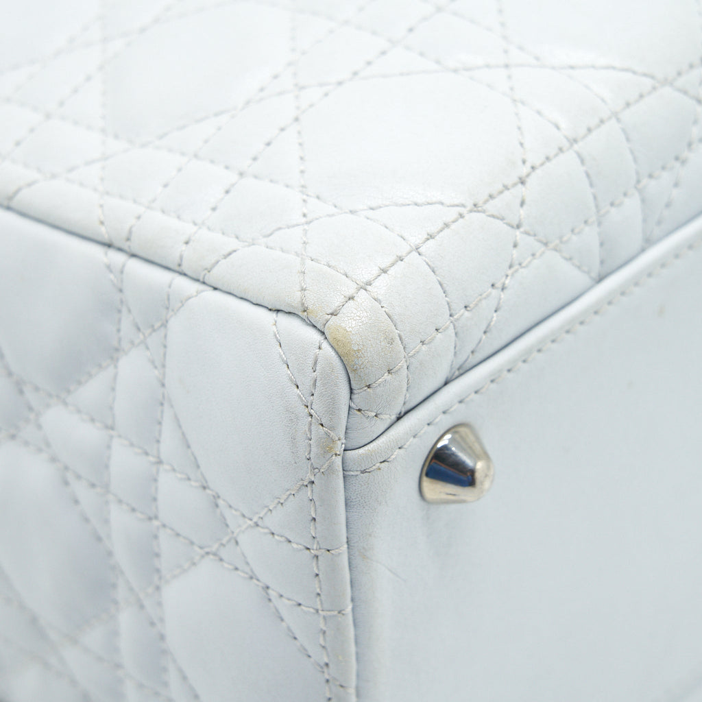 DIOR LADY DIOR BAG LARGE IN WHITE SHW