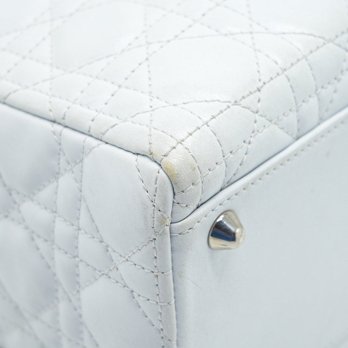 DIOR LADY DIOR BAG LARGE IN WHITE SHW