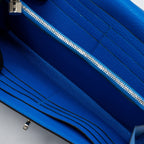 Hermes Kelly Classic Long Wallet Chèvre Mysore Blue Hydra SHW