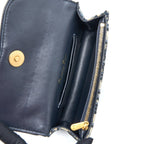 DIOR SADDLE BELT BAG BLUE OBLIQUE JACQUARD CANVAS GHW