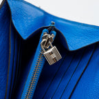 Hermes Kelly Classic Long Wallet Chèvre Mysore Blue Hydra SHW